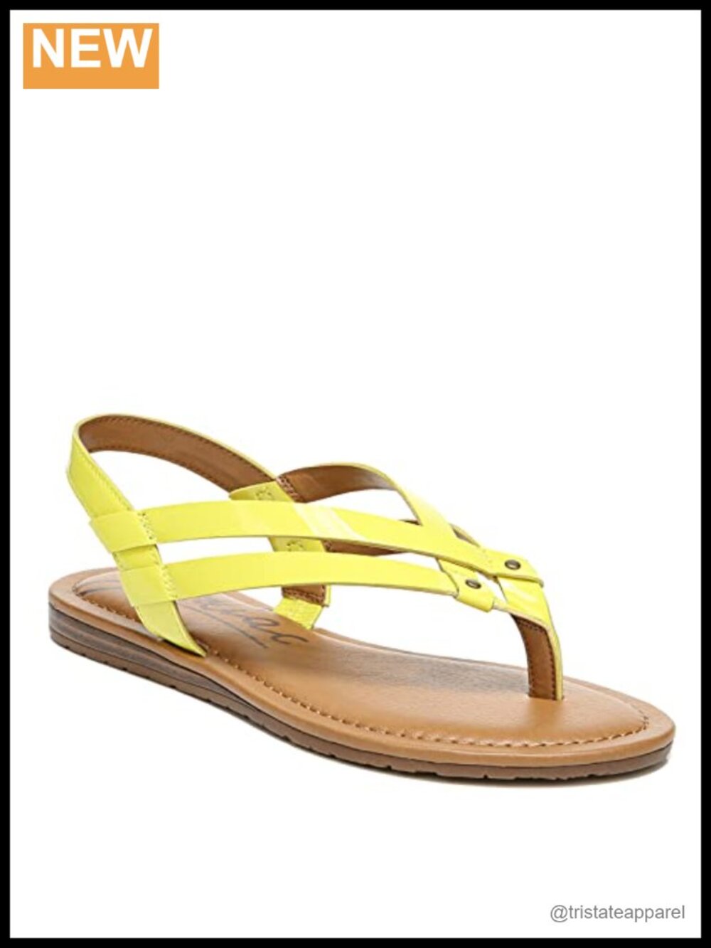 Womens Patent Faux Leather Slide Sandals - Lightweight Casual Slingback Flats